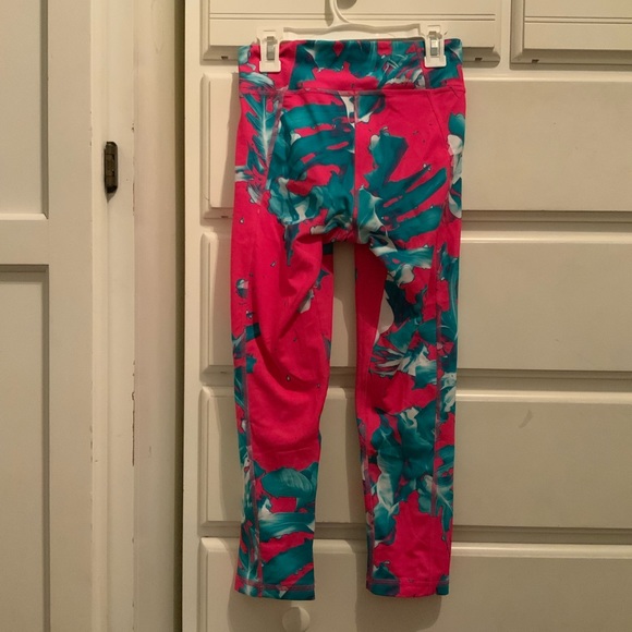 adidas Pink Palm Tree Tights - Picture 4 of 6